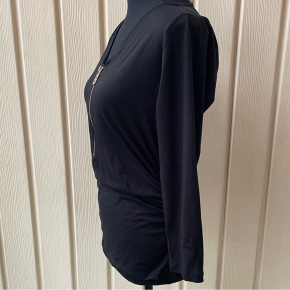 Michael Kors • Black Top Blouse with Gold Zipper On the Front NWT - Picture 5 of 9